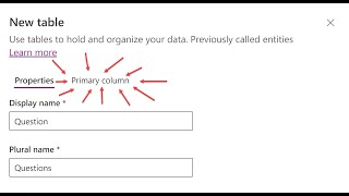 Properly configure a Dataverse table primary column [upl. by Burta281]