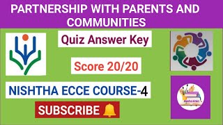 Partnership With Parents and Communities Quiz Answers dikshaquiz  nishthaquiz aashakiran [upl. by Evania308]