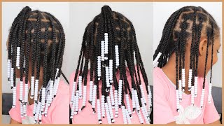 Easy box braids with beads for kids no hair added [upl. by Avir]