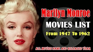 Marilyn Monroe Movies List 19471962  Global Celebrity [upl. by Ecniuq]