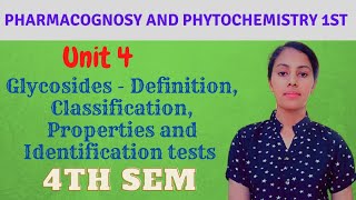 Glycosides in Pharmacognosy  Definition Classification Properties Identification tests  4th sem [upl. by Ilrebmyk]