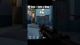 Sova has linup valorantclips valorantfunnyandepicmoments funnyclips [upl. by Annwahsal35]