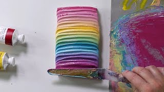 Thick Abstract Acrylic with Gel Gloss Medium Tutorial [upl. by Nwadal]