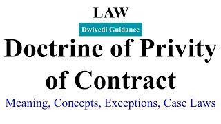 Doctrine of Privity of Contract  Concept Case Laws Exceptions Indian Contract Act  Business Law [upl. by Constantine]