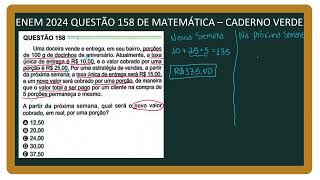 ENEM 2024 Questão 158 Calculando o Novo Valor da Porção de Docinhos [upl. by Kcirdle]