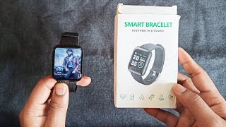 Smart Bracelet  116 plus Unboxing amp Review  Fitness Tracker  Smart watch D13 [upl. by Nahtnoj297]