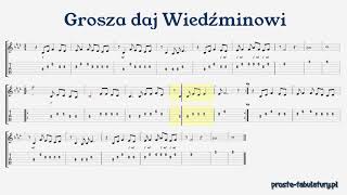 Grosza daj Wiedźminowi Toss a Coin to Your Witcher by netflix  easy guitar tab [upl. by Aihsekat]