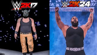 The Evolution Of Braun Strowman Entrances In WWE Games  WWE 2K17 To WWE 2K24 4K60 [upl. by Valencia]