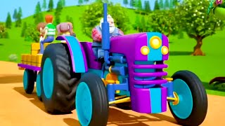 Wheels On The Tractor Go Round And Round Vehicle Song for Kids [upl. by Adym278]