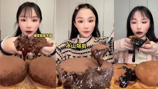 Kwai Asmr  Asmr Chocolate Big Mochi Chocolate Lava Fudge Cake Dessert [upl. by Bosson]