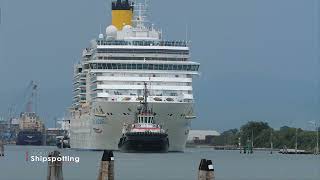 Costa Deliziosa  IMO 9398917  Departing Venice 4K [upl. by Marolda]