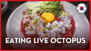 EATING LIVE OCTOPUS in Seoul Korea 🇰🇷 [upl. by Nelyak559]