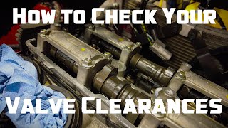 How to check your valve clearances Suzuki GSXR1000 engine service time Japanese Inline 4 tutorial [upl. by Arabel579]