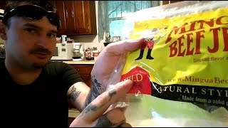 Mild Mingua Beef Jerky Food Review [upl. by Laon]