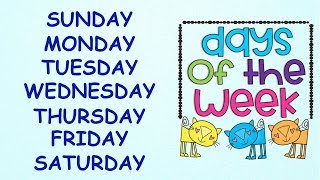 Days of the Week  With spellings Slow Version for Kids to learn Spellings EasilyDays in a week [upl. by Eiramlatsyrc]