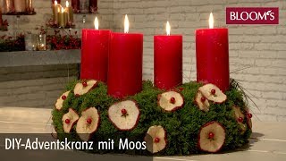 Adventskranz mit Moos  Weihnachtsdeko  christmas decoration  BLOOM’s Floristik [upl. by Rowley]