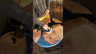 woodworking resinaepoxy wood resinaepoxiemmadeira resina resinar art epoxy epoxyresin asmr [upl. by Tobiah]