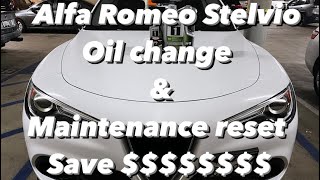 Alfa Romeo StelvioGiulia oil change amp maintenance reset [upl. by Lrat]