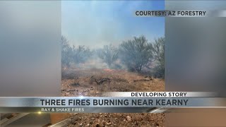 Three fires burning near Kearny [upl. by Sokin571]