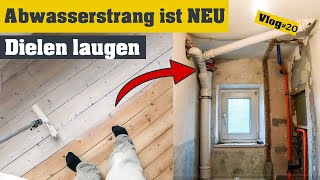 Wohnung selber renovieren Vlog 20 Abwasserstrag ist eingebaut Boden laugen  Immobilien Sanierung [upl. by Arbed460]