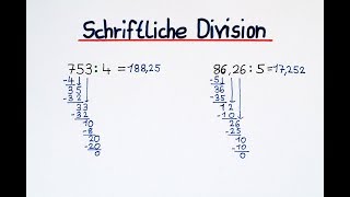 Schriftliche Division mit Kommazahlen Dividieren Mathematik Grundlagen Grundrechenarten Rechnen [upl. by Placido]