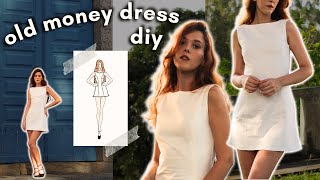 how to make a dress w princess seams  OLD MONEY AESTHETIC DIY pattern making  sewing tutorial [upl. by Tanaka749]