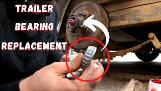 How To Replace Trailer Wheel Bearing START to FINISH  How To Set and Repack Wheel Bearings [upl. by Anirual582]