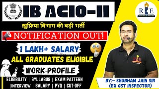 IB ACIO GradeII Exe Recruitment 2023 1 Lakh  salary 🔥 all Graduates Eligibile Complete details [upl. by Atalee]