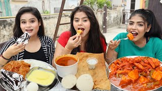 Sweet Vs Spicy Vs Normal Food Eating Challenge  Chilli Paneer Chilli Potato Masala Dosa Pastry [upl. by Bergmans221]