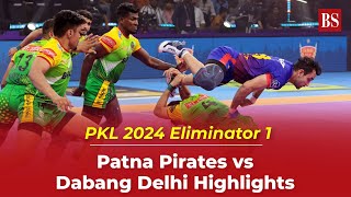 Pro Kabaddi League 2024 Eliminator 1 highlights Patna Pirates beat Dabang Delhi in a nailbiter [upl. by Nobile975]