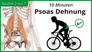 PSOAS DEHNEN für Radfahrer  10 Minuten DEHNROUTINE  MECKLENBURGER SEEN RUNDE 27 [upl. by Gutow]