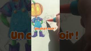 Le village citrouille 🎃 illustration halloween coloredpencil waxcrayons [upl. by Kappenne]