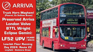 Preserved Arriva London Volvo B7TL Wright Eclipse Gemini LF52 UPV [upl. by Palmira683]