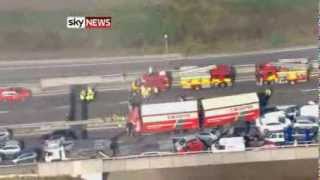 Sheppey Crossing Crash 100 Cars Collide On Bridge [upl. by Verbenia]