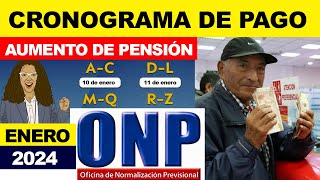 CRONOGRAMA ONP 2024 JUBILADOS COBRARÁN PENSIONES APARTIR DEL 10 DE ENER0 JUBILADO5 ONP [upl. by Leaw305]