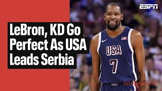 KD LeBron perfect as USA lead Serbia at half 💯 [upl. by Budworth]