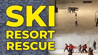 Skier Rescued After Dangling From Chairlift [upl. by Annat]