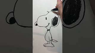 Drawing SNOOPY with Posca Markers 🐾✨ Peanuts Art Challenge shorts [upl. by Inittirb243]