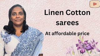 Linen cotton sarees🟥 Biggest offer  At very low price 🥻 [upl. by Hiltner]