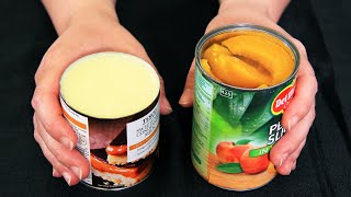 Whisk together condensed milk with canned peaches The best nobake creamy dessert [upl. by Sigismondo845]