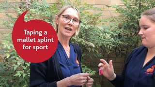 Taping a Mallet Splint for sport [upl. by Nivad]