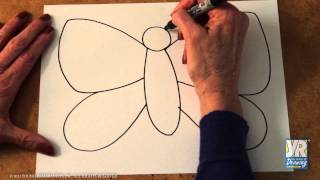 Teaching Kids to Draw How to Draw a Butterfly [upl. by Eilsel]