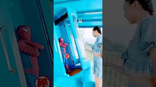 Spiderman Fast Water Slide Trapdoor Ragdoll 😱 waterpark [upl. by Darb]