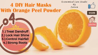 orangepeels 2 Ingredients Hair Masks With Orange Peel Powder  4 DIY Hair Masks Orange Series [upl. by Oshinski]