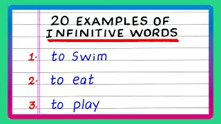 EXAMPLES OF INFINITIVES  IN ENGLISH GRAMMAR [upl. by Zebe249]