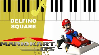 Delfino Square  Mario Kart DS Piano tutorial [upl. by Enyedy]