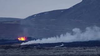 Iceland volcano recedes after day of town fires  REUTERS [upl. by Nolyag]