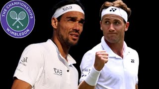 Fabio Fognini VS Casper Ruud  Wimbledon 2024 [upl. by Anelem484]