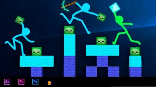 Stickman VS Minecraft  Zombie Apocalypse  Animation vs Minecraft Cartoon [upl. by Anderson]