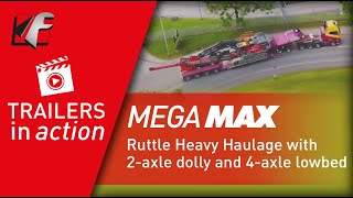 FAYMONVILLE MegaMAX UK company Ruttle Heavy Haulage with dolly and lowbed [upl. by Nueormahc]